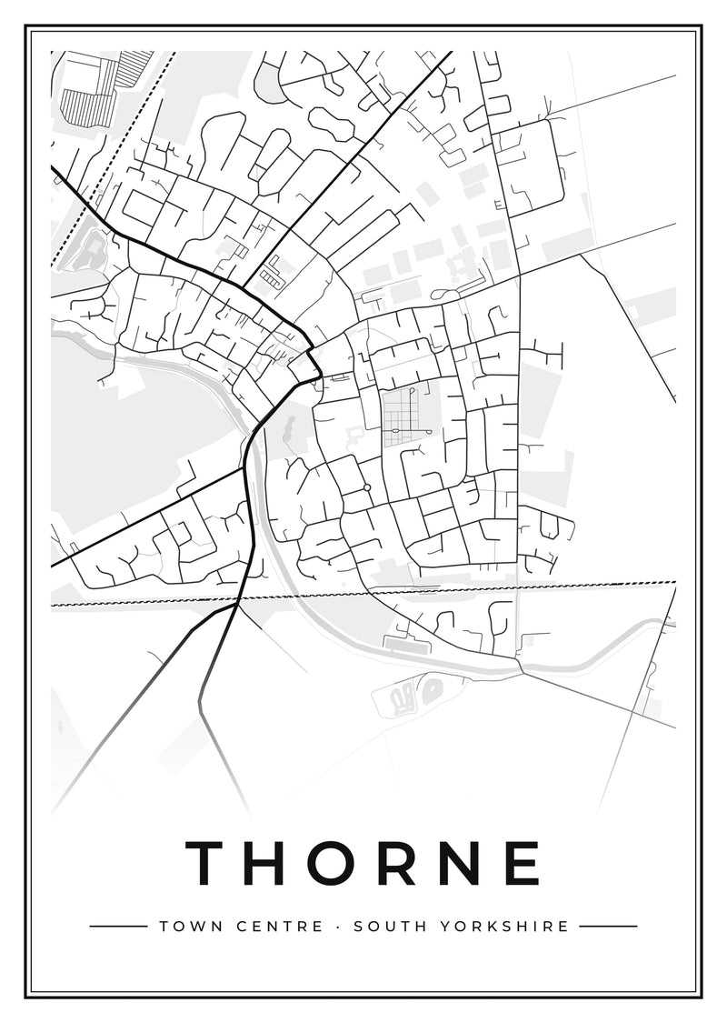 Thorne Town Centre Street Map Poster