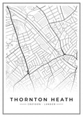 Street map poster of Thornton Heath, Croydon, London
