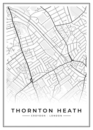 Thornton Heath Street Map Poster