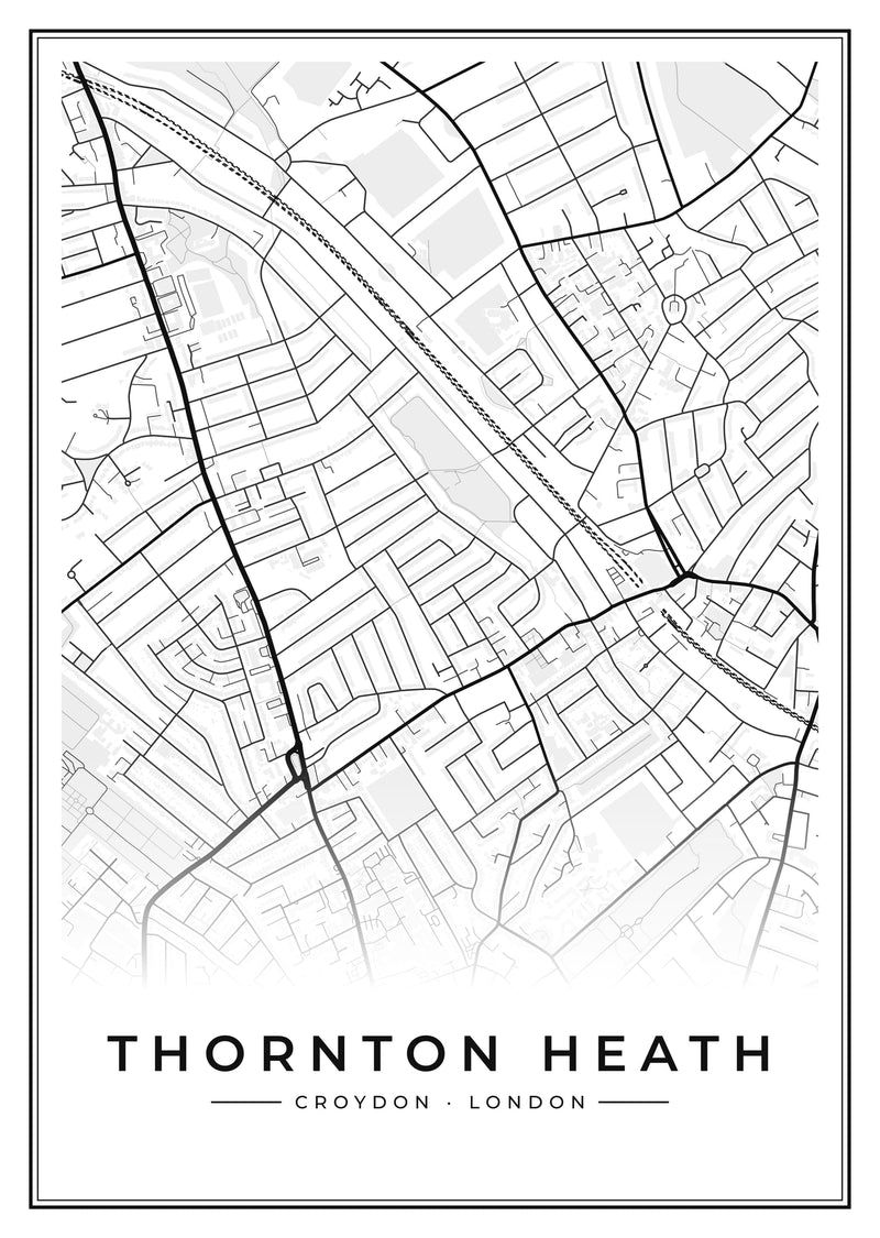 Thornton Heath Street Map Poster