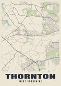 Street map poster of Thornton, West Yorkshire