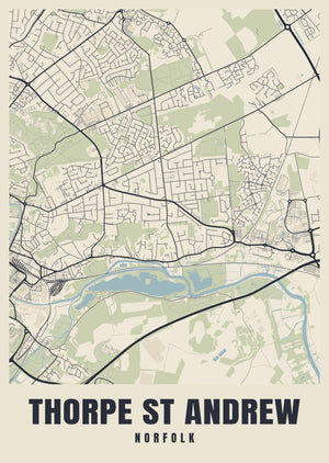 Thorpe St Andrew Street Map Poster