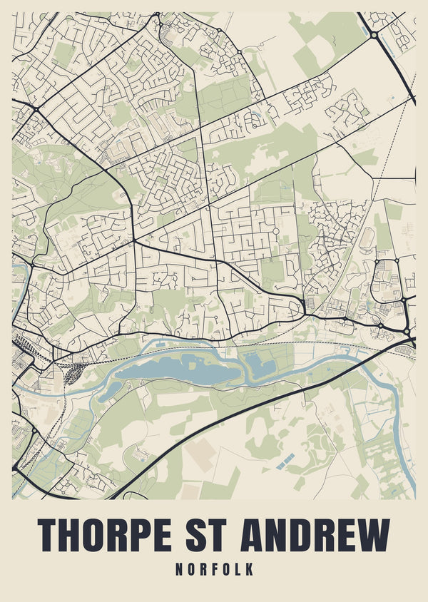 Thorpe St Andrew Street Map Poster