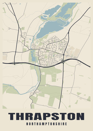 Thrapston Street Map Poster