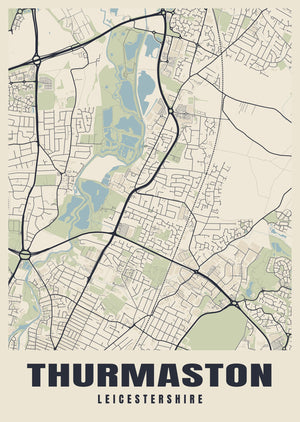 Thurmaston Street Map Poster