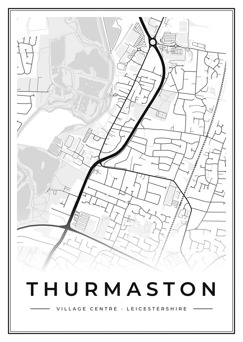Thurmaston Village Centre Street Map Poster
