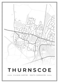 Street map poster of Thurnscoe village centre, South Yorkshire