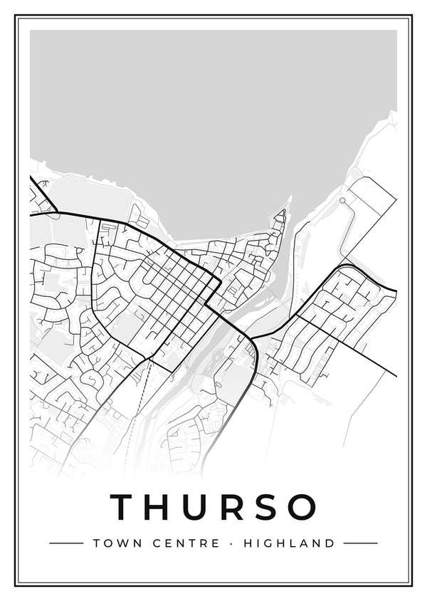 Thurso Town Centre Street Map Poster