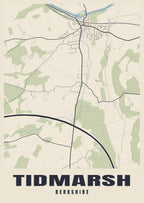 Street map poster of Tidmarsh, Berkshire
