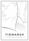 Street map poster of Tidmarsh village centre, Berkshire