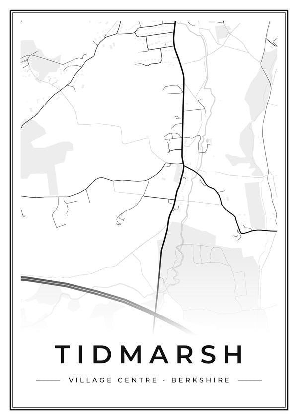 Tidmarsh Village Centre Street Map Poster