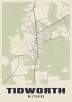 Street map poster of Tidworth, Wiltshire