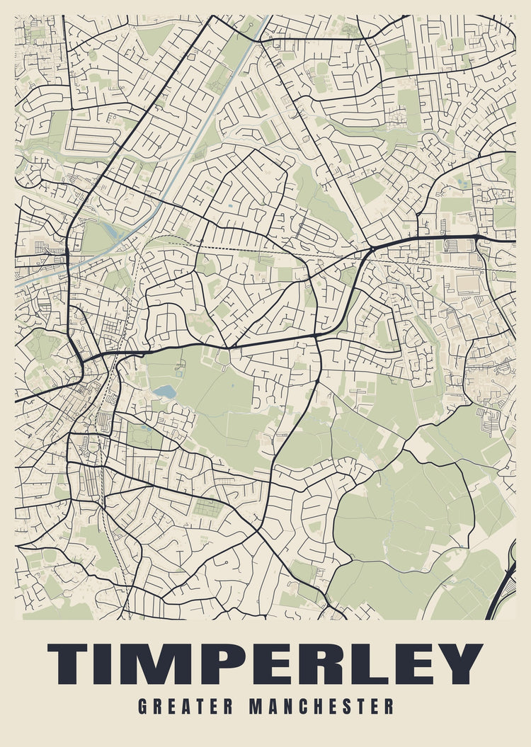 Timperley Street Map Poster