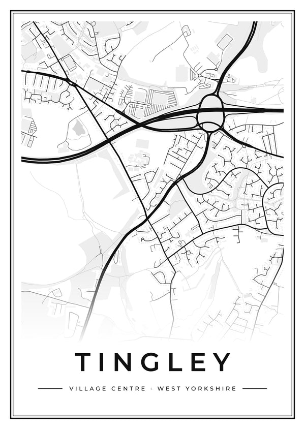 Tingley Village Centre Street Map Poster