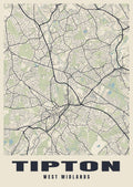 Street map poster of Tipton, West Midlands
