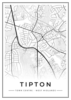 Tipton Town Centre Street Map Poster