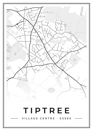 Tiptree Village Centre Street Map Poster