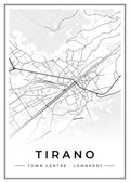 Street map poster of Tirano town centre, Lombardy