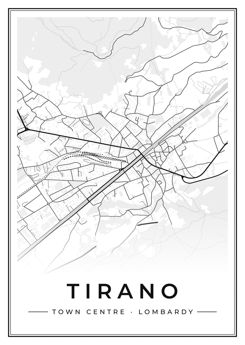 Tirano Town Centre Street Map Poster