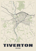 Street map poster of Tiverton, Devon