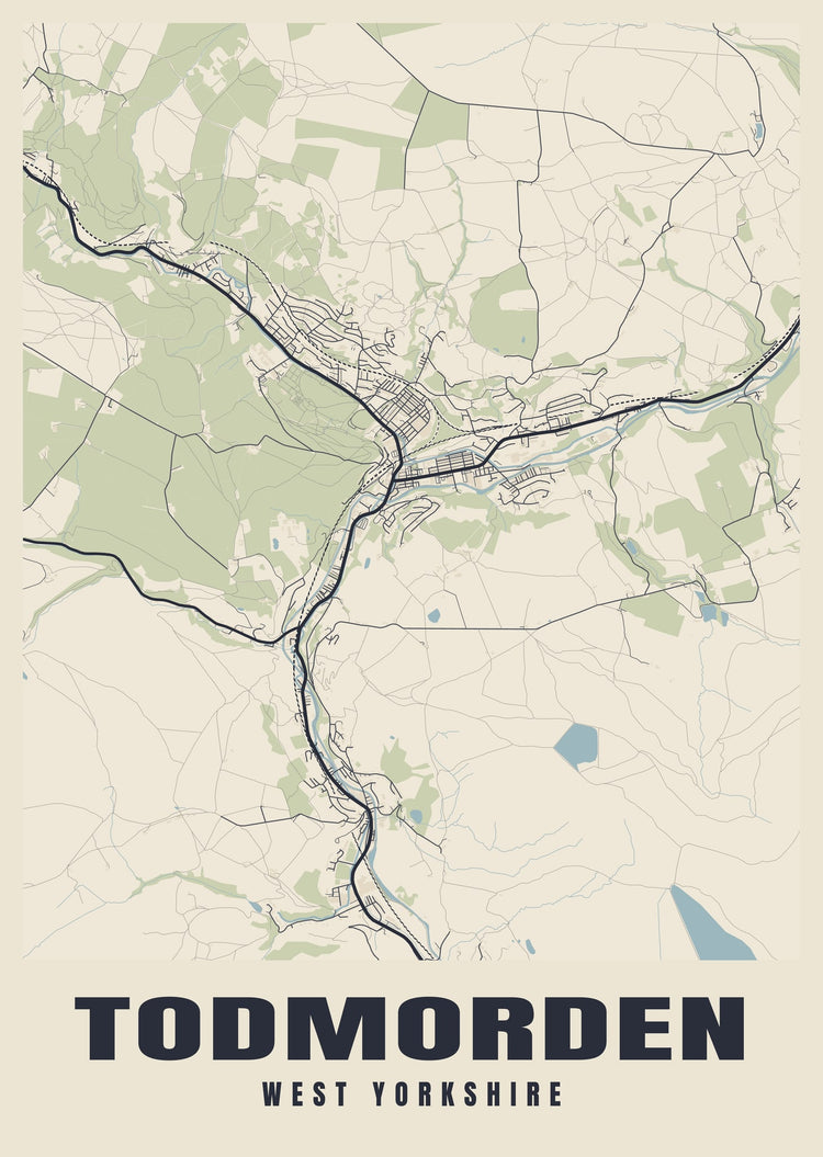 Todmorden Street Map Poster