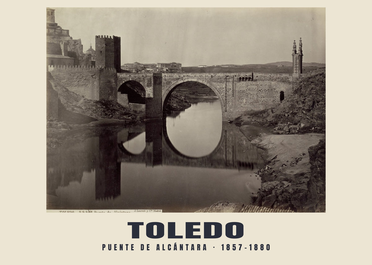 Puente de Alcántara, Toledo — Historic photograph print, 1857–1880