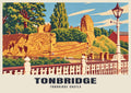Tonbridge Castle poster, Retro Railway style