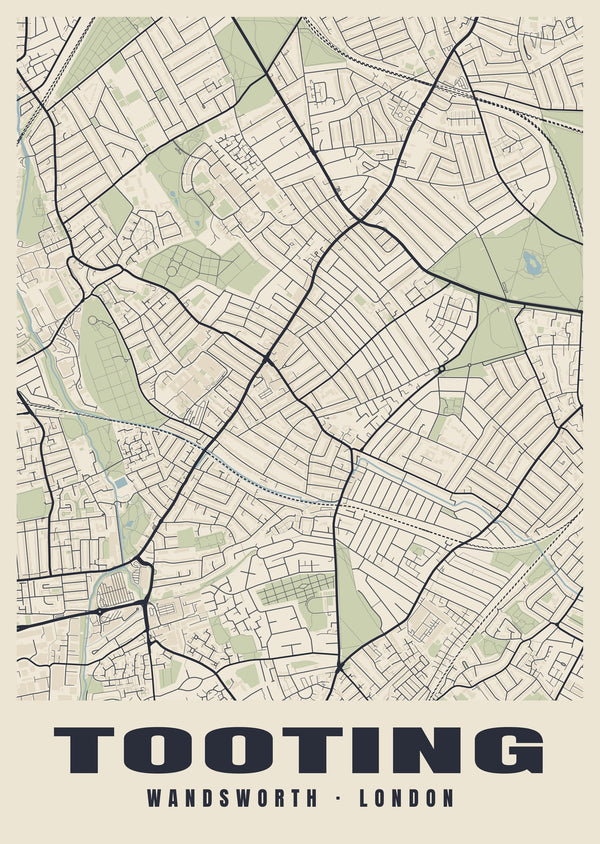 Tooting Heritage Street Map Poster
