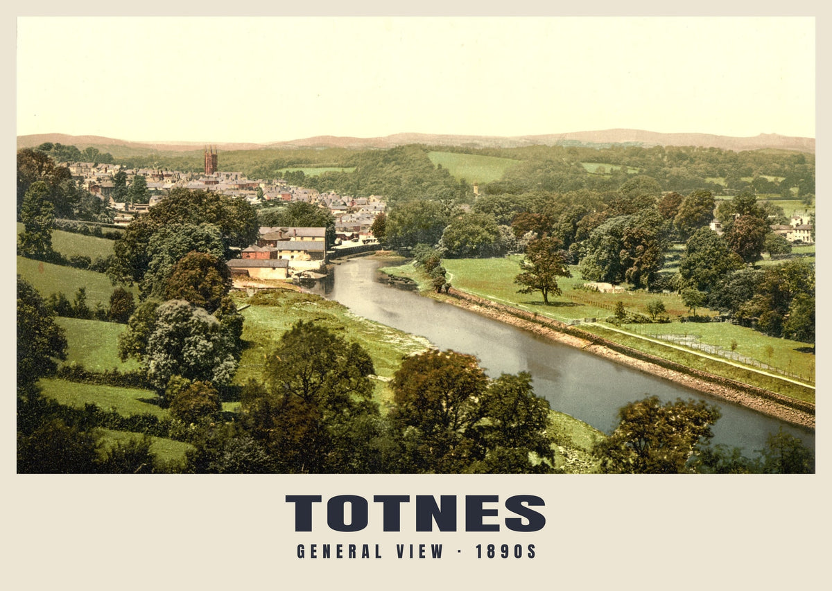 General View, Totnes, 1890s heritage photograph