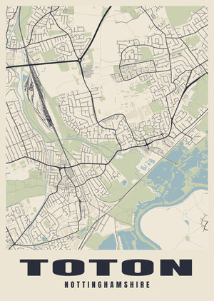Toton Street Map Poster