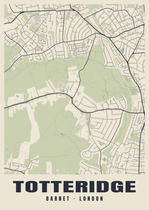 Totteridge Heritage Street Map Poster