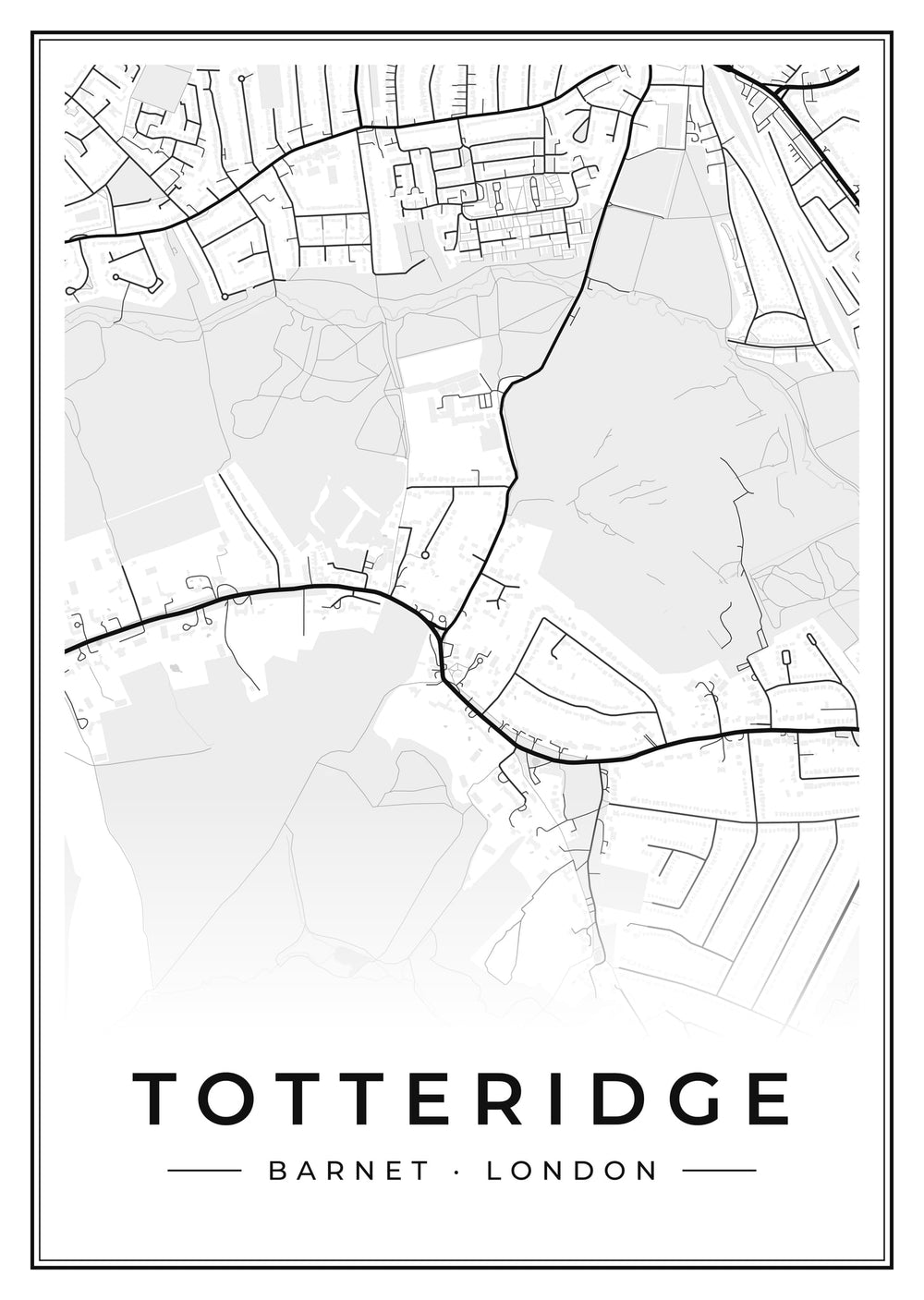 Totteridge Street Map Poster