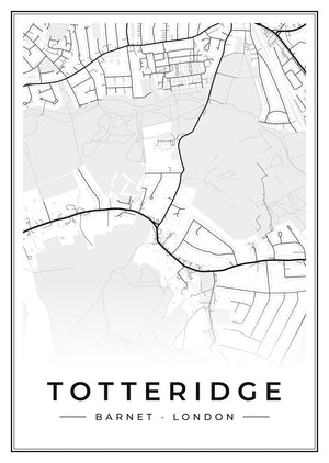 Totteridge Street Map Poster