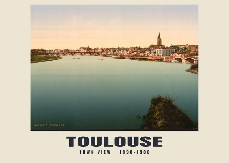 Town View, Toulouse — 1890–1900 · Vintage photochrom print