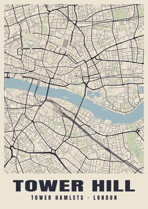 Tower Hill Heritage Street Map Poster