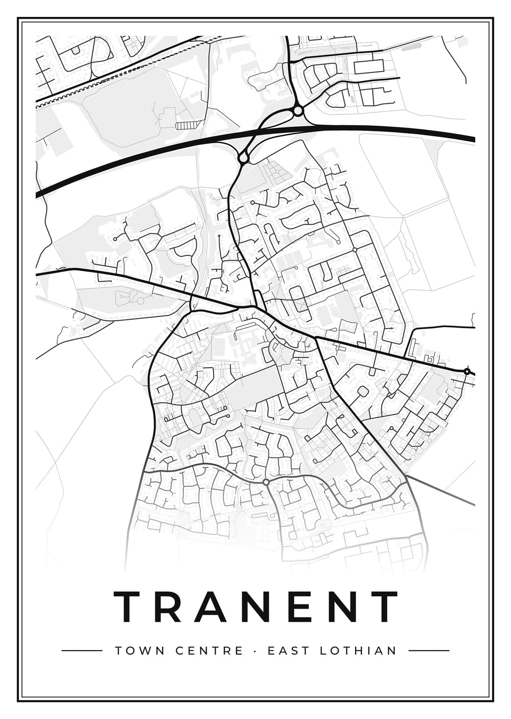 Tranent Town Centre Street Map Poster