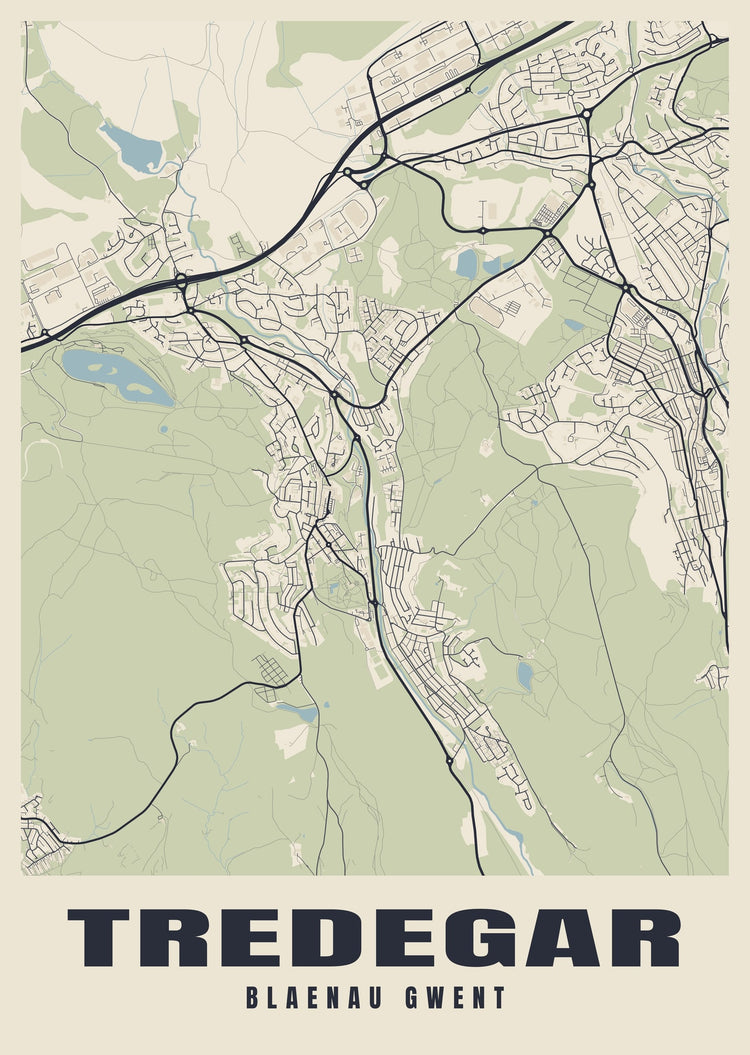 Tredegar Street Map Poster