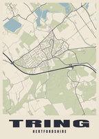 Street map poster of Tring, Hertfordshire