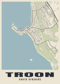 Street map poster of Troon, South Ayrshire