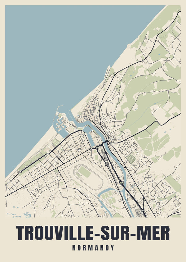 Trouville-sur-Mer Street Map Poster