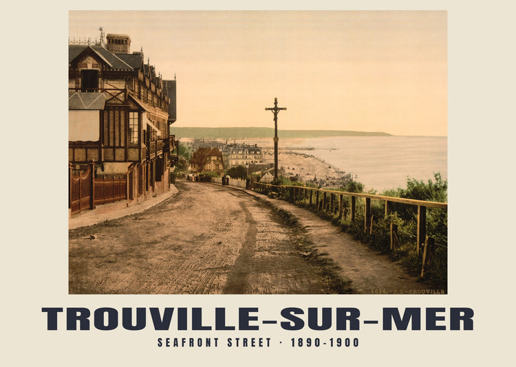 Seafront Street, Trouville-sur-Mer — 1890–1900 · Vintage photochrom print