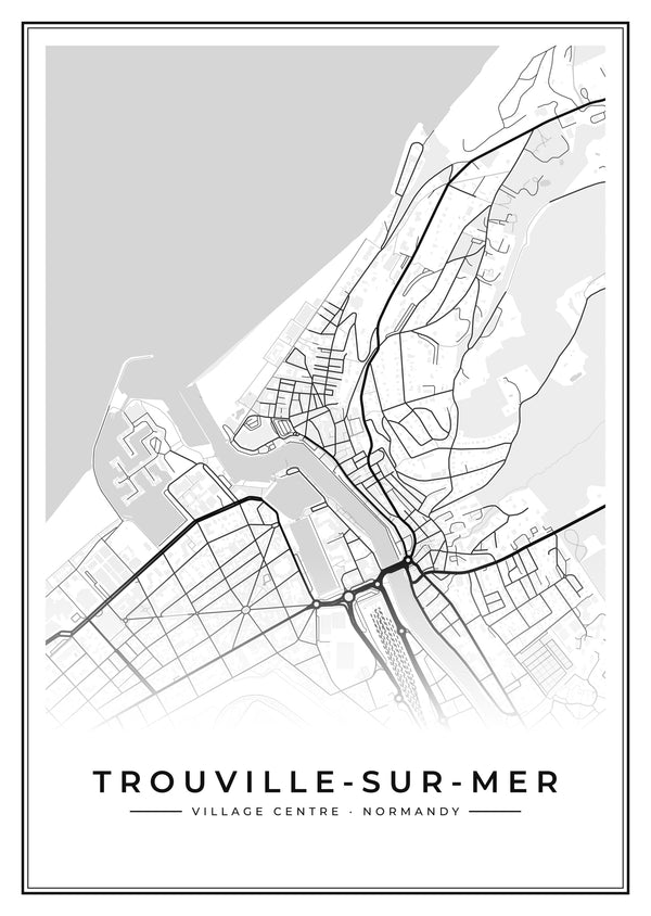 Trouville-sur-Mer Village Centre Street Map Poster