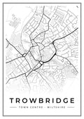 Street map poster of Trowbridge town centre, Wiltshire