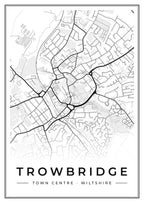 Street map poster of Trowbridge town centre, Wiltshire