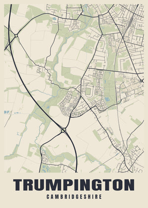 Trumpington Street Map Poster
