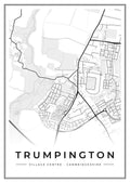 Street map poster of Trumpington village centre, Cambridgeshire
