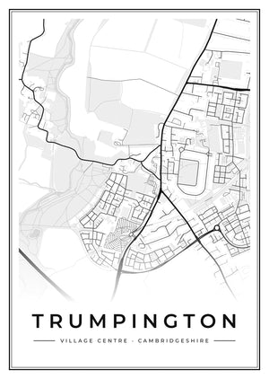 Trumpington Village Centre Street Map Poster