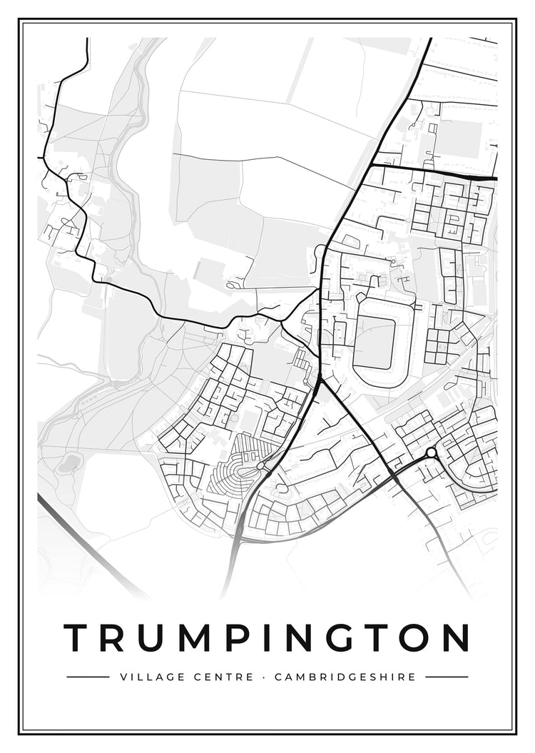 Trumpington Village Centre Street Map Poster