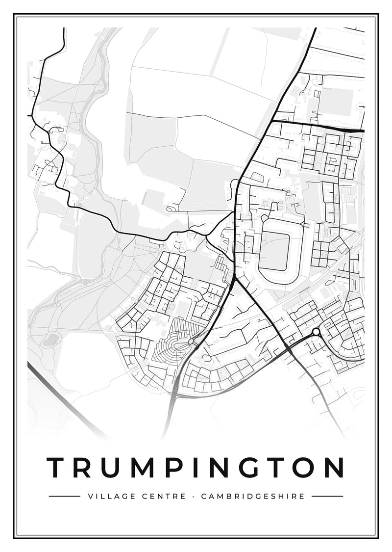 Trumpington Village Centre Street Map Poster