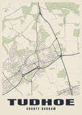 Street map poster of Tudhoe, County Durham